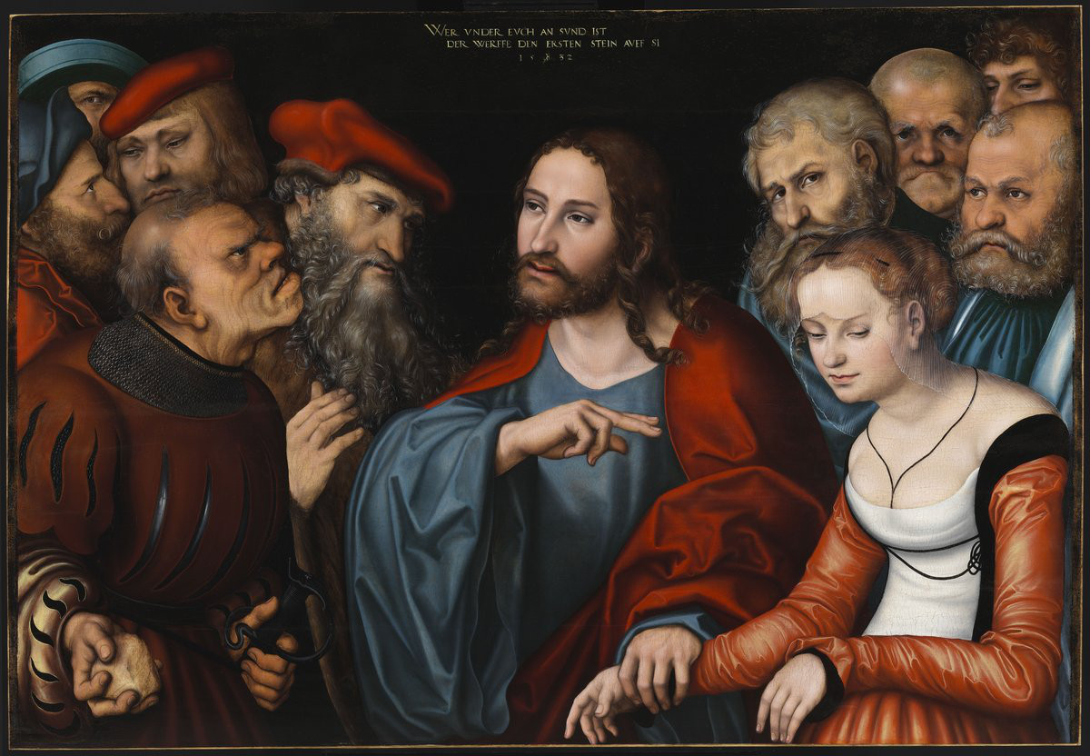 루카스 카라나흐가 16세기에 그린 예수와 간음한 여인