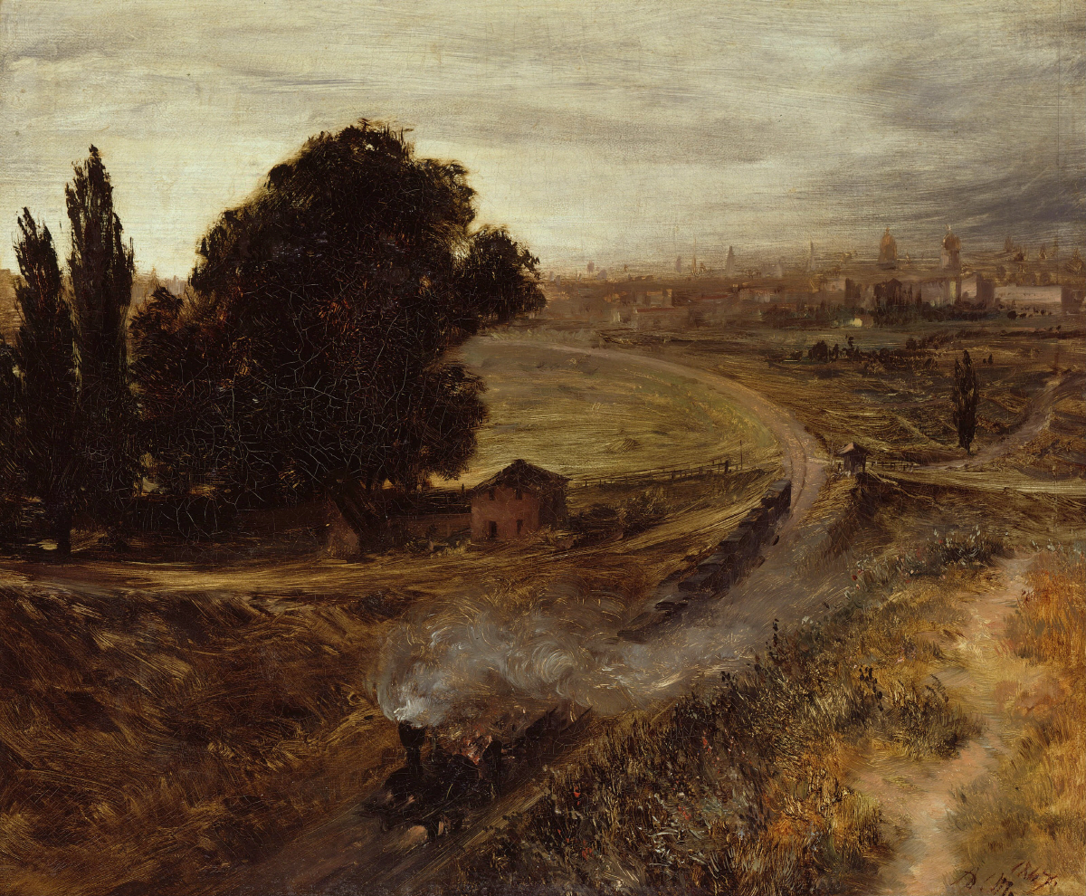 아돌프 멘젤 '베를린-포츠담 철도' Adolph Friedrich Erdmann von Menzel The Berlin-Potsdam Railway 42x52 1847