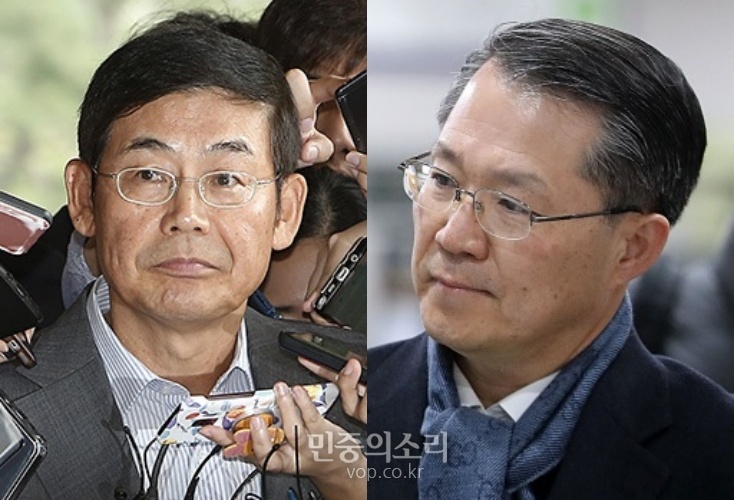 이상훈 삼성전자 이사회 의장과 강경훈 삼성전자 부사장