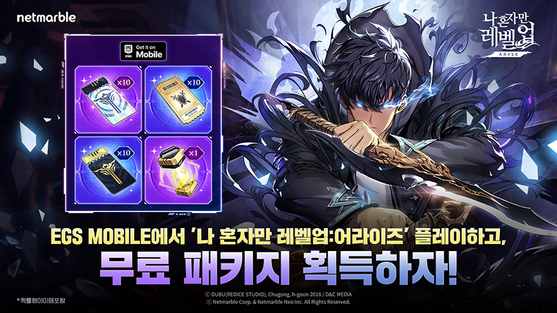 넷마블 ‘나 혼자만 레벨업:어라이즈’, 에픽게임즈 모바일 스토어 입점