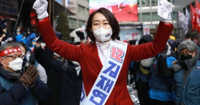 택배기사 투쟁현장서 유세 시작한 김재연 “노동자의 대통령 되겠다”