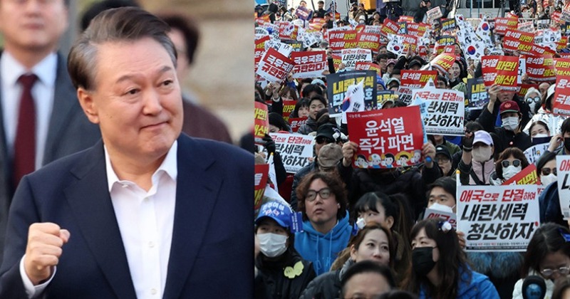 윤석열 석방에 비상행동·진보당 광화문 인근서 긴급농성 돌입