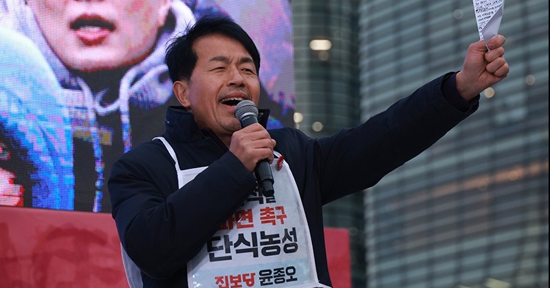 ‘단식 7일째’ 진보당 윤종오 “국민의힘은 윤석열에게 승복 입장 받아와라”