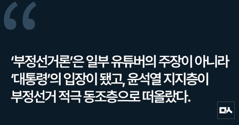 [사설] 국힘 지지자 10명 중 7명 ‘부정선거 음모론’ 믿는 현실