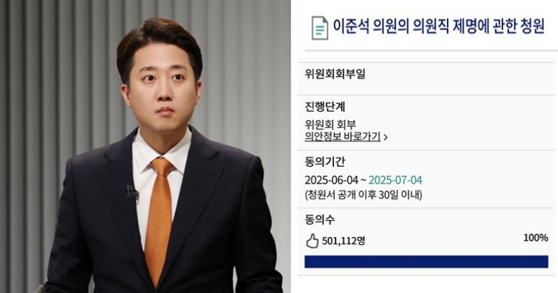 이준석 제명 국민청원, 1주일도 안 돼 50만 돌파
