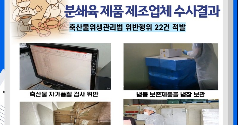 햄버거병 부르는 여름철 분쇄육 제품… 경기도, 축산물 제조 불법행위 22건 적발