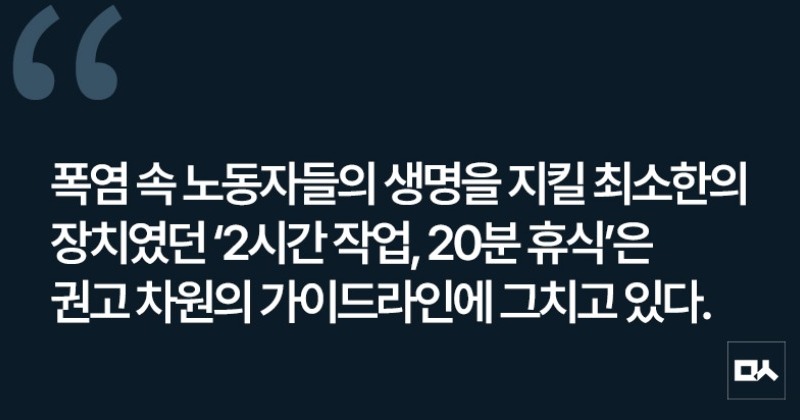[사설] 폭염에 쓰러지는 노동자들, ‘2시간 작업-20분 휴식’ 당장 시행해야