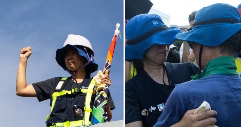 옵티칼 해고노동자, 600일 만에 땅으로…함께한 당·정·대 “해법 찾겠다” 약속
