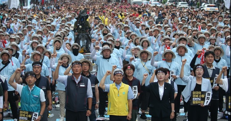 광복 80년, 서울 도심서 모인 민주노총 “굴욕적인 한미 관계 끝내야”