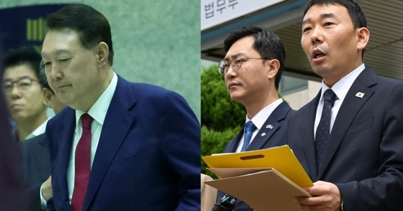윤 ‘체포 거부’ CCTV 직접 본 법사위원들 “다리 꼬고 있다 갑자기 주저앉아” 사진